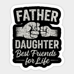 Father & Daughter Best Friends For Life Vintage Fist Bump Sticker